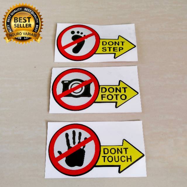 stiker cutting KAKI TANGAN KAMERA Dont foto dont injak dont touch sentuh dilarang step kamera