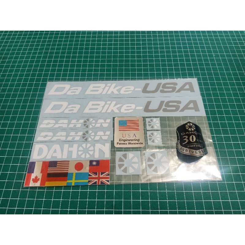 stiker dan emblem sepeda dahon da bike USA