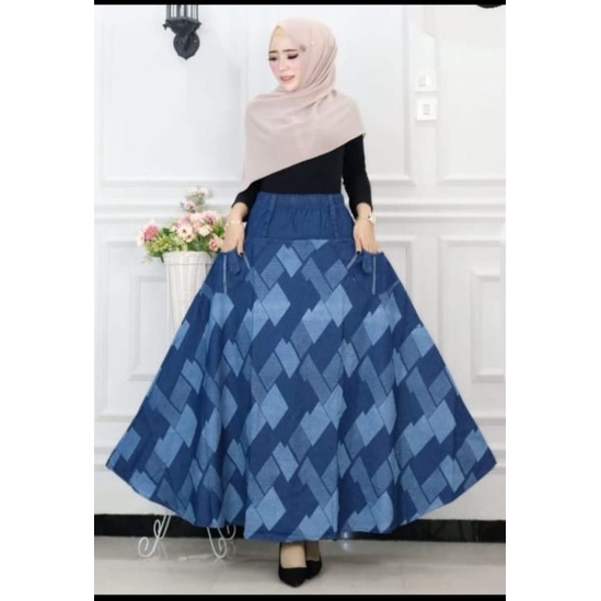 ROK PAYUNG SABLON/ROK PAYUNG JEANS  MOTIF TERBARU
