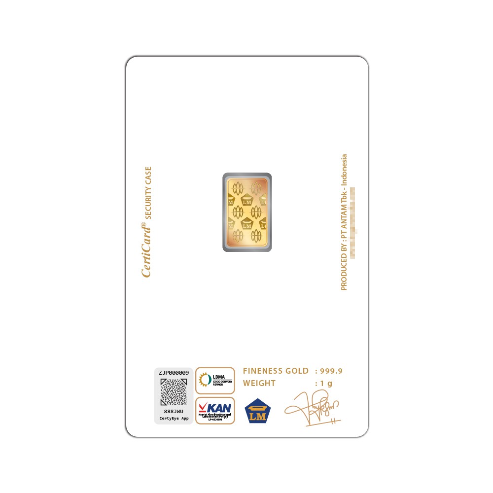 My Jewel Antam Logam Mulia Keping Emas [1 g/ 999.9‰ Fine Gold Certificate]-2