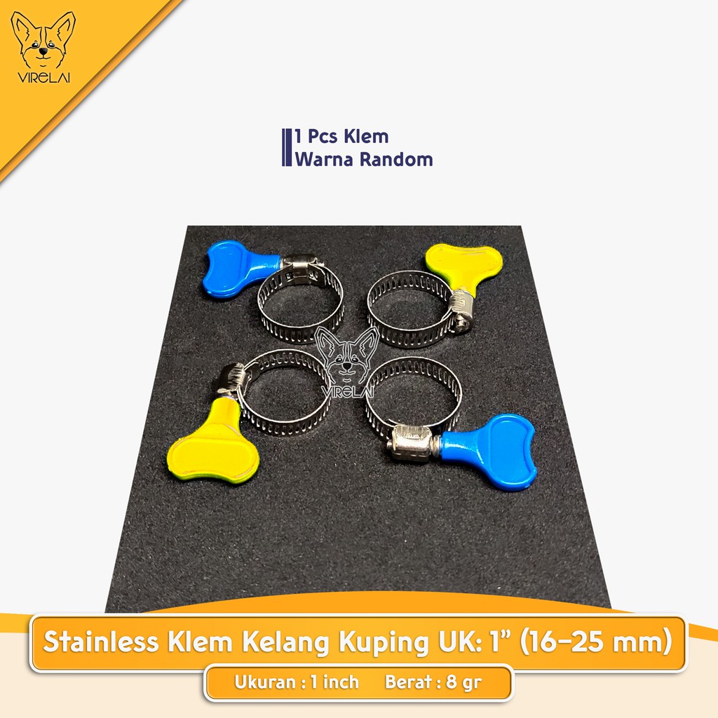 Stainless Klem Selang Kuping 1&quot; Kepala Plastik / Klem Gas LPG / Air / Klem Gas Anti Bocor / Hose Clamp with Handle Uk 1&quot;