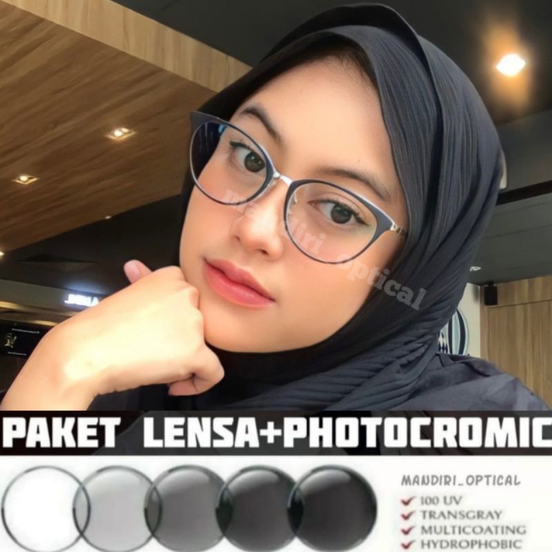 kacamata wanita l paket frame+lensa photocromic | kacamata cat eye | kacamata antiradiasi | kacamata murah | kacamata kekinian frame 1770 | kacamata photocromic