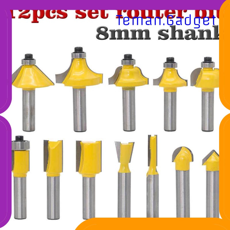 TG-DG527 RCT MATA BOR DRILL BIT MITTER ROUTER BIT MILLING TOOL 8MM 12PCS TCA12