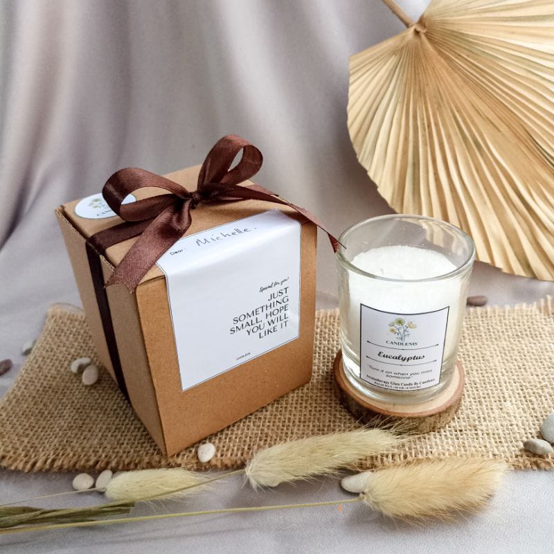 GIFT BOX HAMPERS LILIN AROMATERAPI TERMURAH SCENTED CANDLE LILIN GELAS SOUVERNIR WEDDING WISUDA BIRT