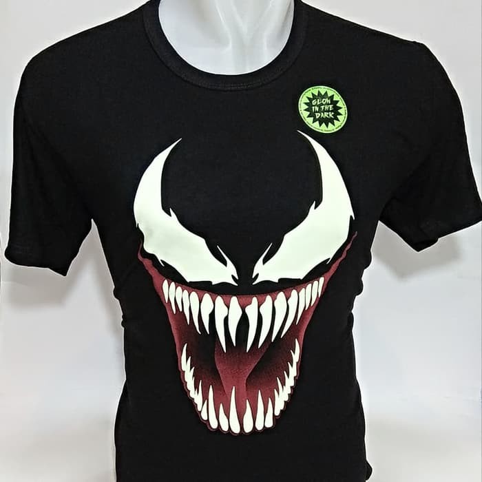 Baju Kaos Superhero Venom Glow In The Dark Import Big Size Jumbo XL-XXXL Rhymes Import