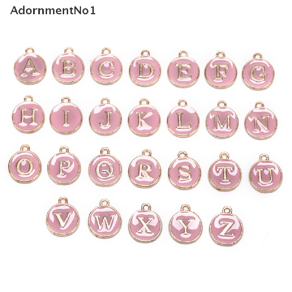 (AdornmentNo1) 26pcs / Set Charm Huruf Alfabet Untuk DIY Gelang / Perhiasan