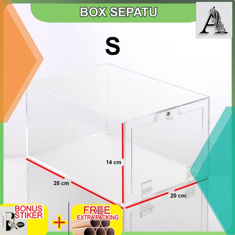 

Terlaris Box Sepatu Sneakers Ukuran Small 28x20x14cm Bahan Akrilik/Acrylic