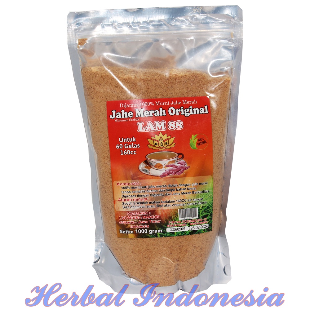 Jahe Merah Original LAM88 1kg | Minuman Serbuk Asli Murni Jahe Merah