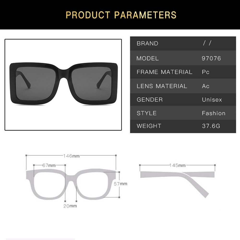 Mxbeauty Kacamata Hitam Wanita Merah Muda Mewah Merek Pria Bingkai Tebal Besar Hitam Square Sun Eyewear Korean Sun Glasses