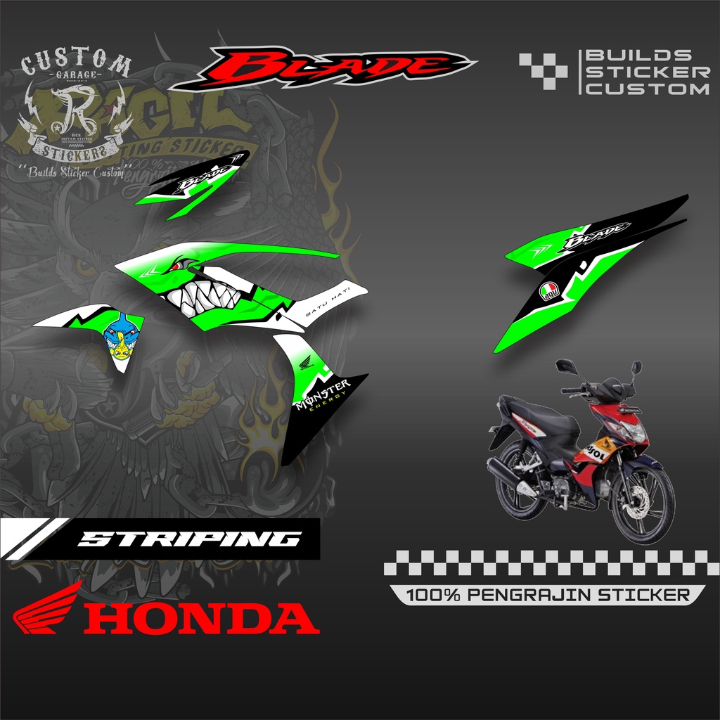 Sticker Striping Variasi Blade 110 - Striping Motor Blade 110