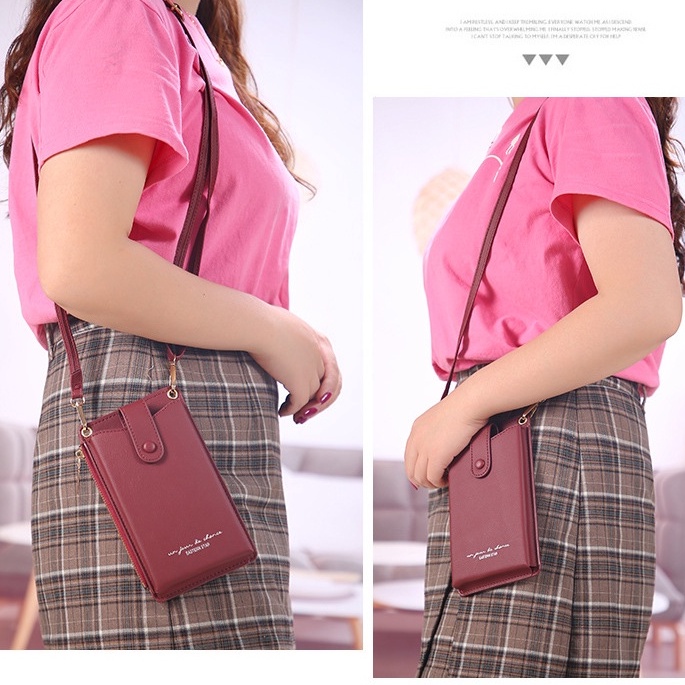 Tas Selempang Kulit Mini Wanita Dompet Cewek Tipis Tekstur Halus / Original Import /Jakarta COD - 359