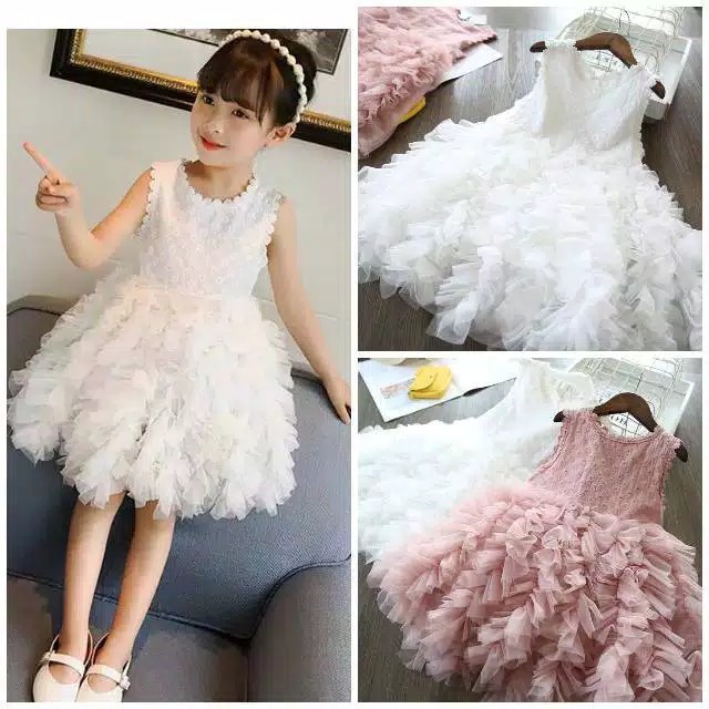 Dr38 Dress Pesta Anak Perempuan Rumbai Shopee Indonesia