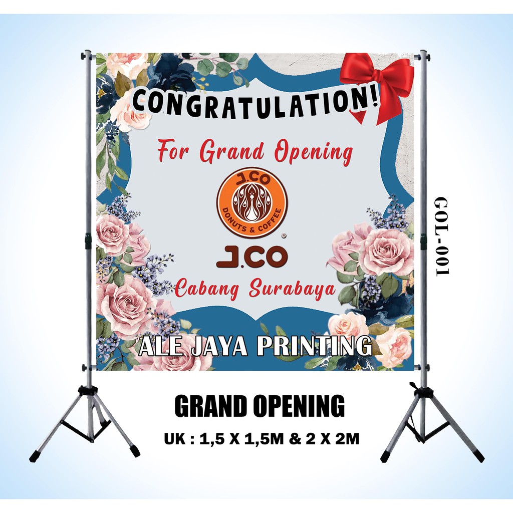 KARANGAN BUNGA GRAND OPENING DIGITAL PRINTING  TRIPOD BACKDROP  GO3