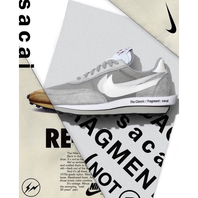 NIKE X SACAI X FRAGMENT LDWAFFLE “GREY” - ORIGINAL 100% - US9