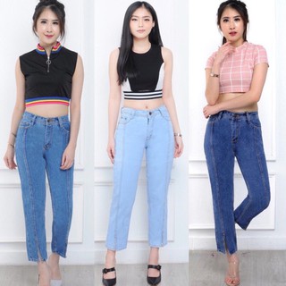 Victoria CELANA  BOYFRIEND  WANITA JEANS SLIT Shopee  Indonesia