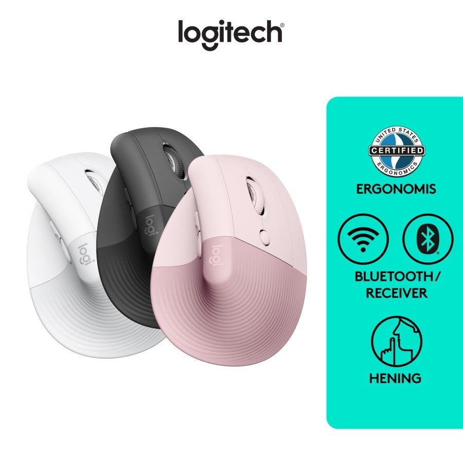 Logitech LIFT Mouse Ergonomic Vertical Wireless Bluetooth Silent BT