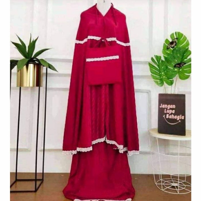 Mukena Anak mukena plisket anak tanggung usia 8-13tahun - maroon(C5R4) Mukena Anak 2 in 1 PREMIUM QU