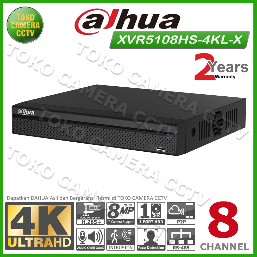 DVR DAHUA 8 CHANNEL DH-XVR5108HS-4KL-X DVR 8CH DAHUA 4K 8MP