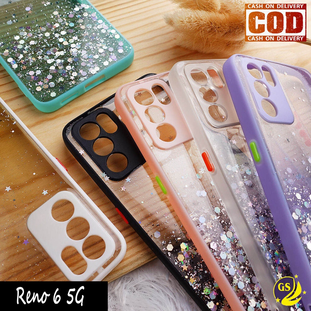 OPPO A16K / A16E / A76 / A96 2022 / Oppo Reno 8 4G / RENO 7 4G Reno 6 4G 5G Reno 5 5F 4F 4 4G 5G Case Dove Glitter Bling Star Light Candy Camera Macaron Gliter Pelindung Kamera