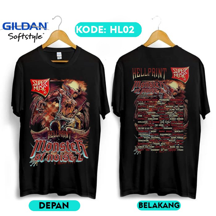 Kaos hellprint monster of noise 2 original gildan HL02