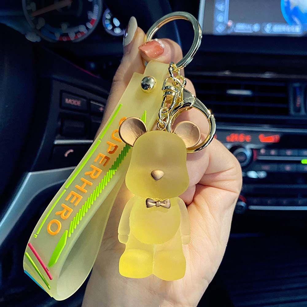 【 ELEGANT 】 Gantungan Kunci Beruang Hiasan Gantung Aksesoris Kartun Pesona Keyring Ornaments PVC Key Chain