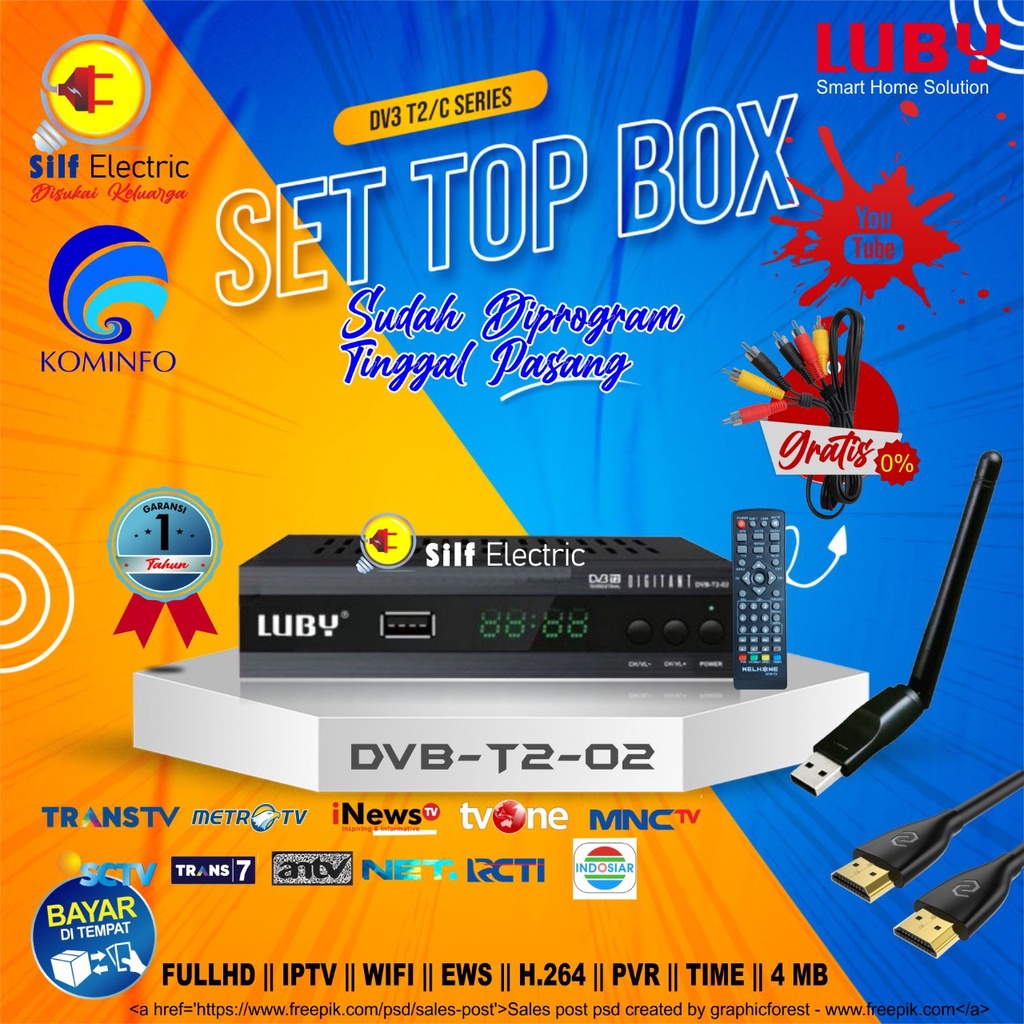 Set Top Box Tv Digital Luby T2-02 Receiver Tv Digital Luby