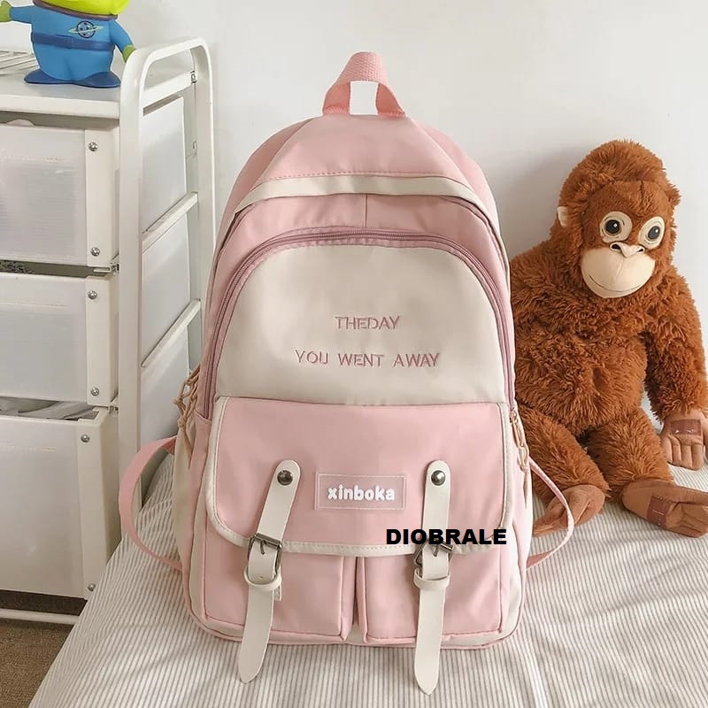 Diobrale - Tas Ransel Wanita Terbaru 2023 Fashion Kekinian Korean Style Sekolah SD SMP SMA Backpack Sekolah Murah Terlaris