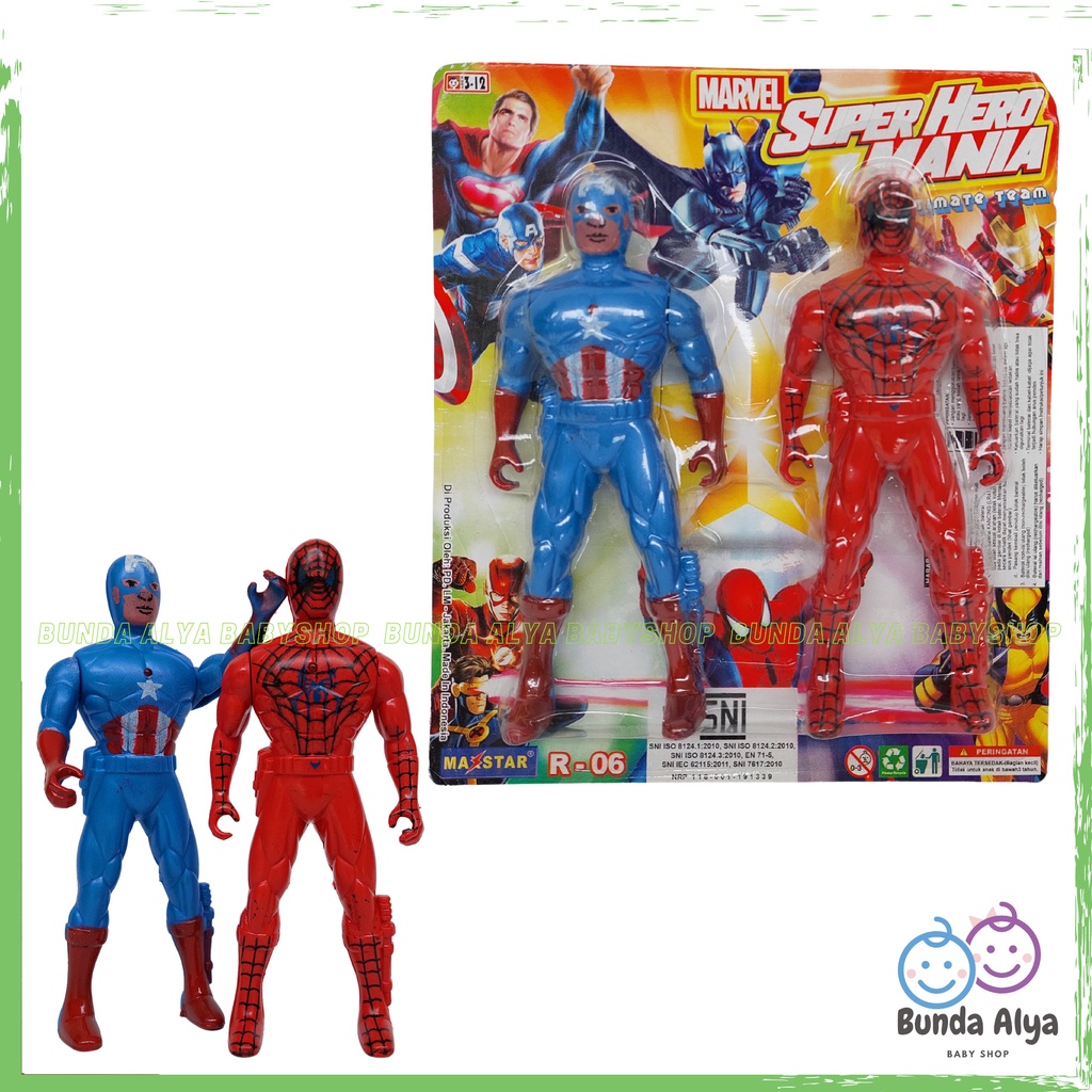 Mainan Anak Laki Super Hero Mania Isi 2 PCS - Robot Marvel Mainan Anak - Marvel Super Hero Toys GT