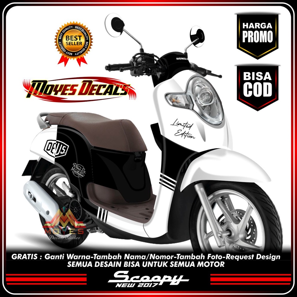 Decal Scoopy FI - Motif Rider Simple Black White