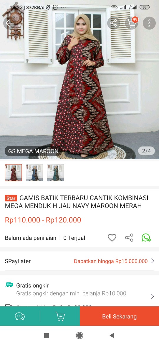 Gamis Batik Terbaru Cantik Kombinasi Mega Menduk Hijau Navy Maroon Merah Busui Jimbo Ld 110 Ld 120