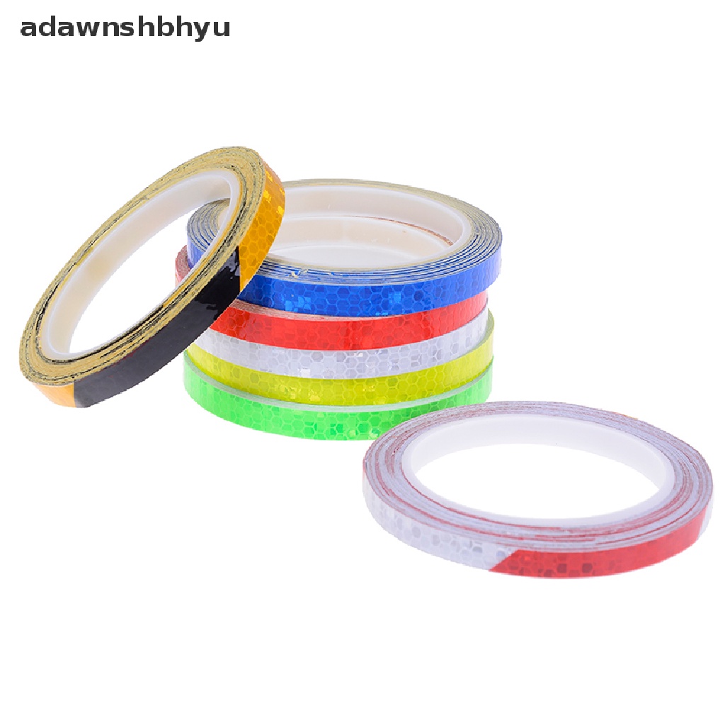 Adawnshbhyu Stiker Reflektif Sepeda Motor Reflektor Keamanan Roda Rim Decal Tape