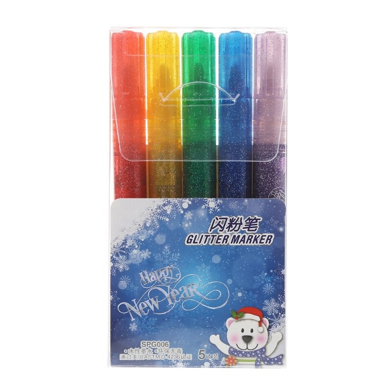 

Ongkir Gratis ya 5Pcs Magic Glitter Marker Pen Bright Sparkling Color Drawing Painting Stationery