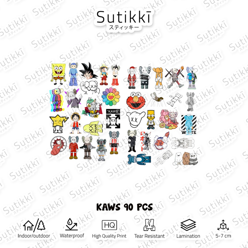 Sutikki | Sticker Pack Kaws Hypebeast Uniqlo Sesame Street Stiker Vinyl Laptop Motor Sepeda Koper