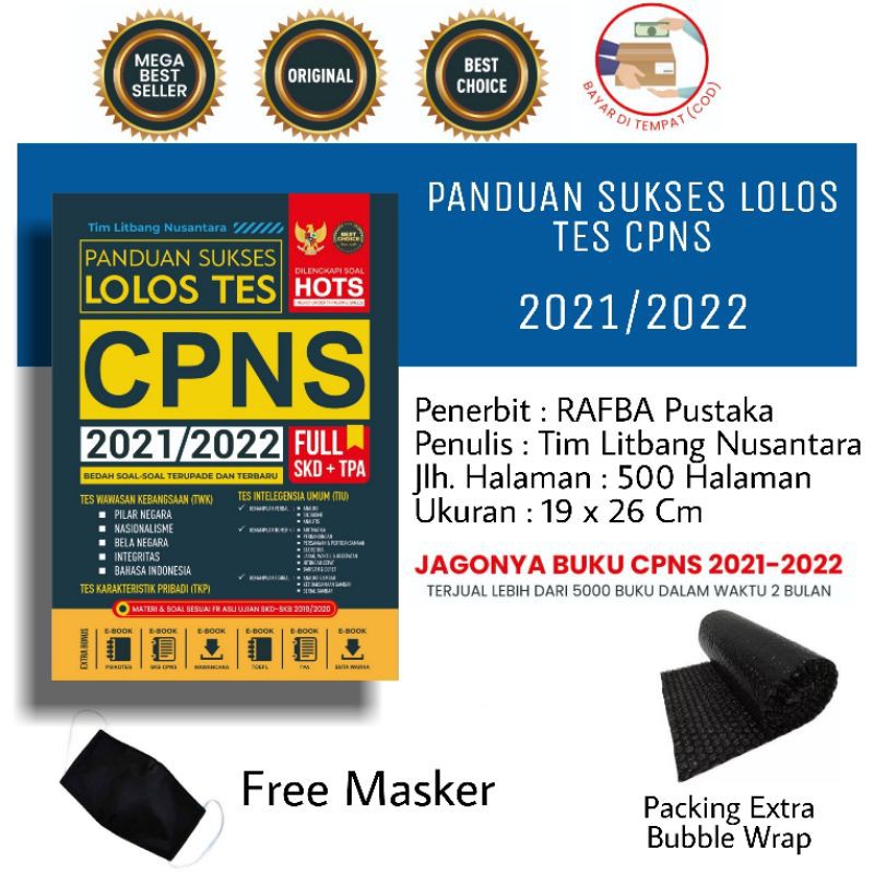 PANDUAN SUKSES LOLOS TES CPNS 2021/2022 BUKU CPNS TERBARU 2021/2022 BUKU PANDUAN CPNS TERPOPULER
