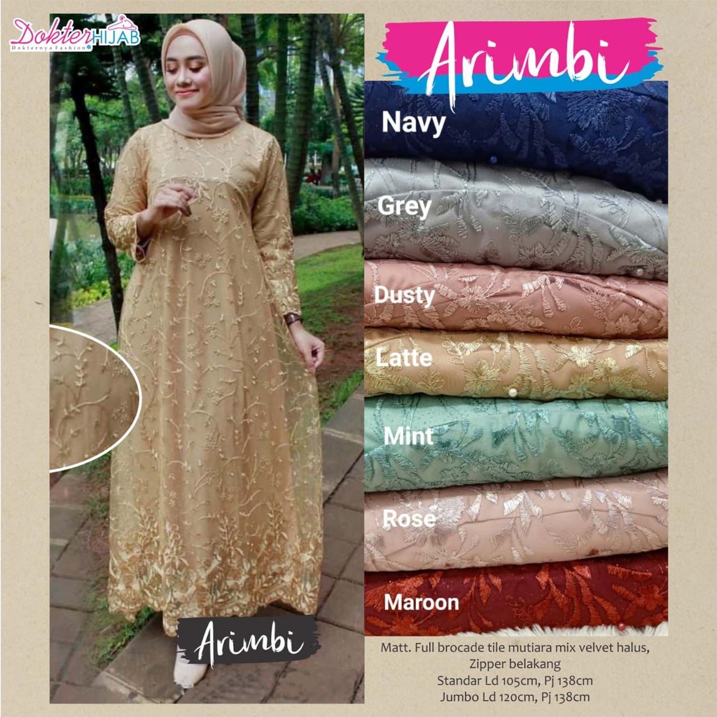 Zola_Batik Zola Dress Gamis Syari Brokat Tile Mutiara Gamis Hijab Arimbi - Gamis Laudya