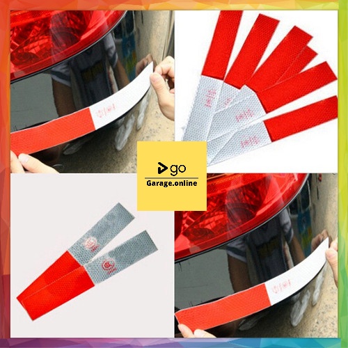 Sticker reflektor Safety Reflective Stiker Mata Kucing Merah Putih Luminasi Mobil Motor Truck untuk Uji kiR