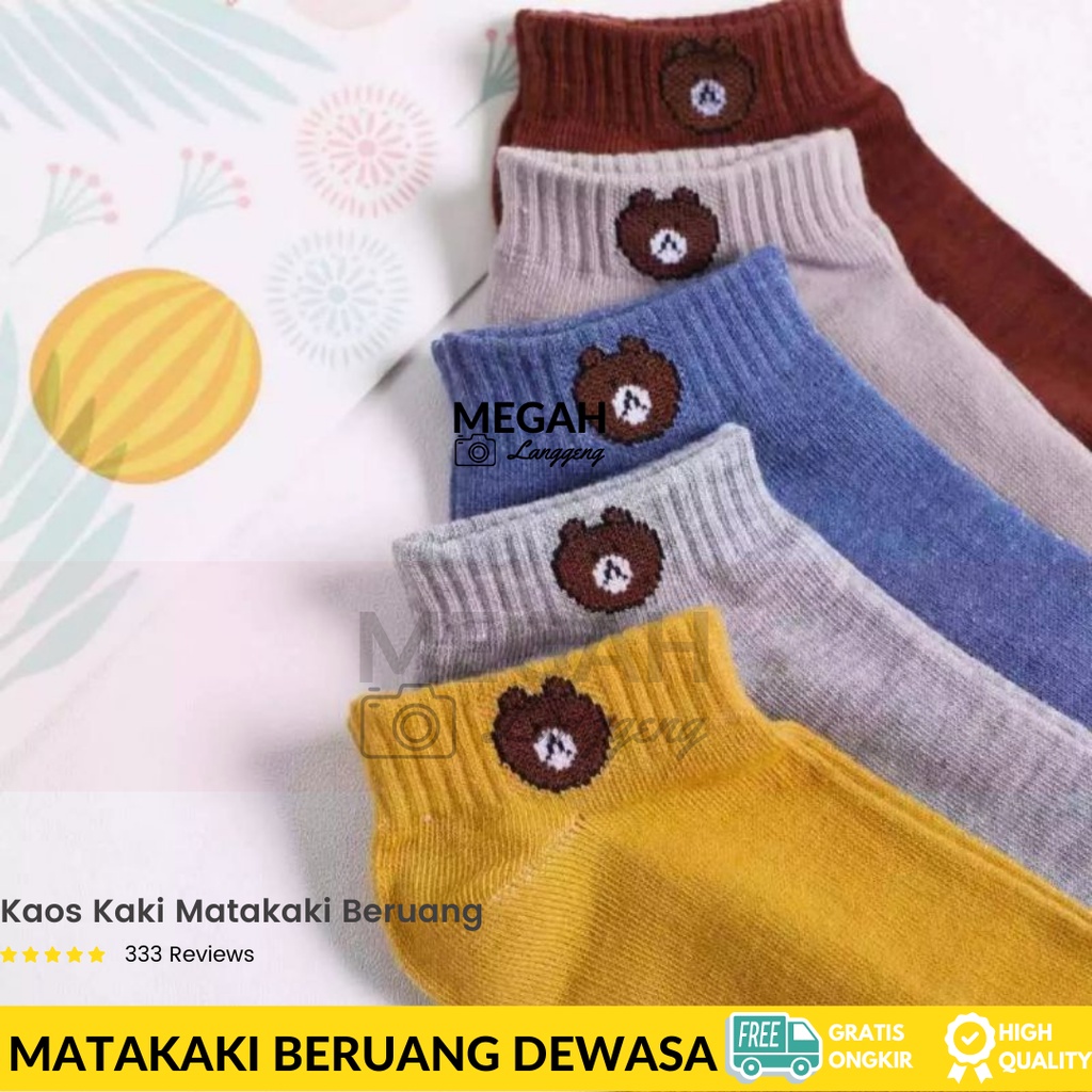 PAKET 3 PASANG KAOS KAKI PENDEK MOTIF BERUANG KAOS KAKI MATAKAKI WANITA DEWASA MURAH / KAOS KAKI PENDEK MATA KAKI DEWASA PRIA/WANITA