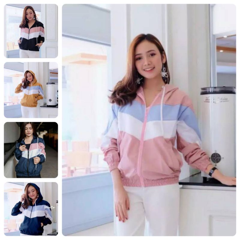 Lumino Jaket Hoodie wanita -  Jaket Parasut Hoodie Wanita