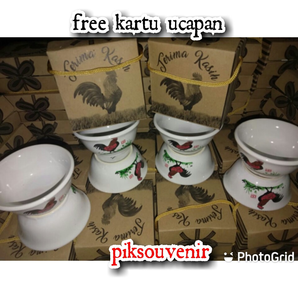 SOUVENIR PERNIKAHAN MANGKOK AYAM JAGO KEMASAN BOX