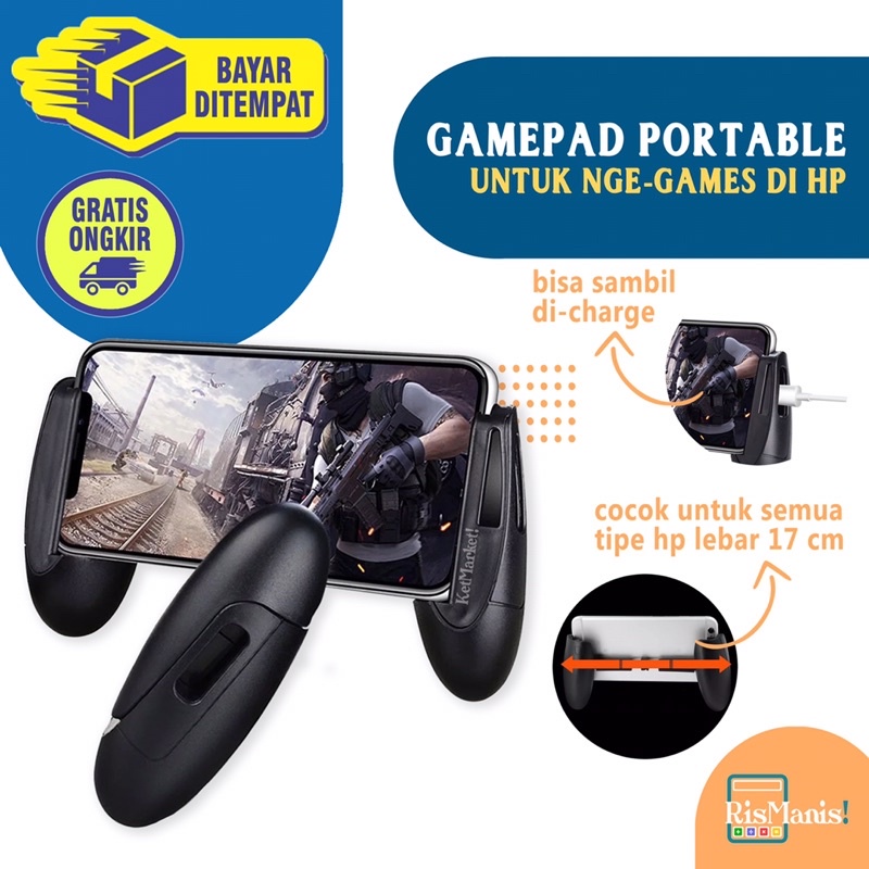 PORTABLE PHONE GAMEPAD - Joystick Handle Games Handphone Aksesoris Tuas HP Holder PUBG Mobile Legend