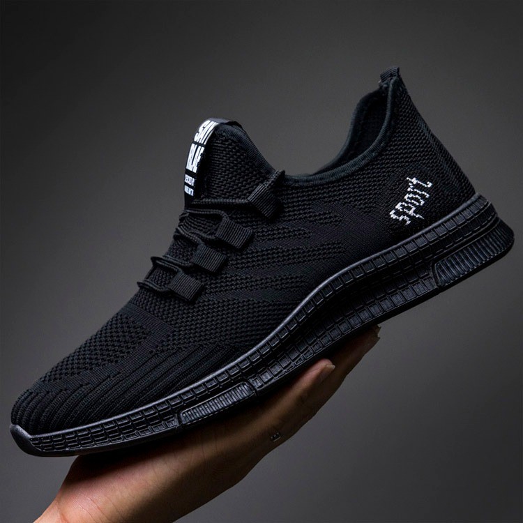 Sepatu Sneaker Pria Import - Sneaker Fearless Run RR01 Running Shoes - Sneaker Kasual Santai-FULL Hitam