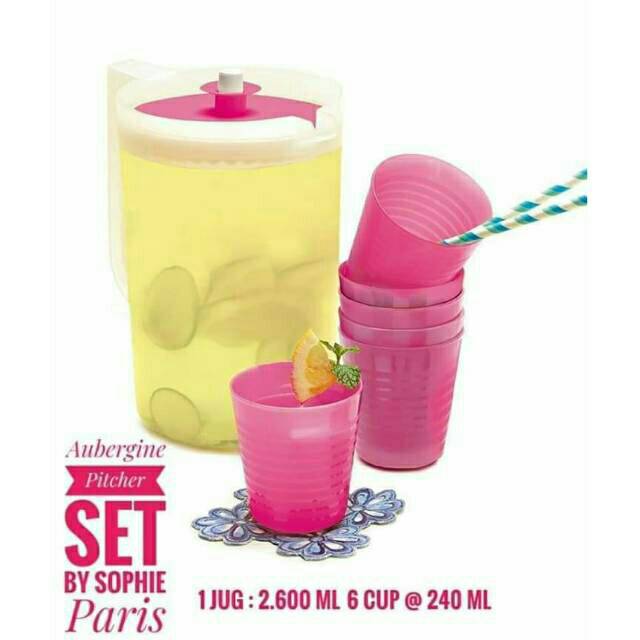 AUBERGINE PITCHER SET SUNDAY BY SOPHIE MARTIN PARIS