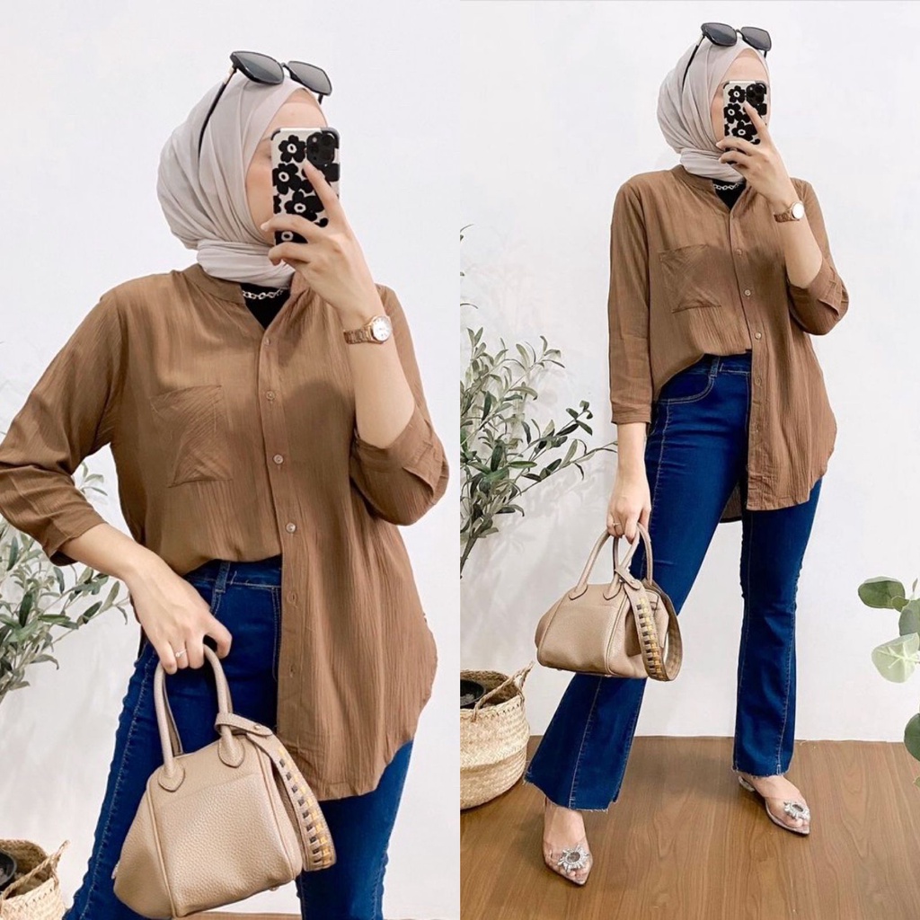 1KG MUAT 5PCS | DAHLIA DAILY BASIC TOP ATASAN AIRFLOW CRINKLE HITS OOTD SELEBGRAM FASHION GROSIR WANITA