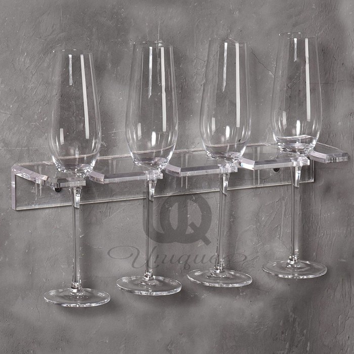 Rak Gelas Wine Gantung Akrilik - Holder Glasses Dinding Acrylic