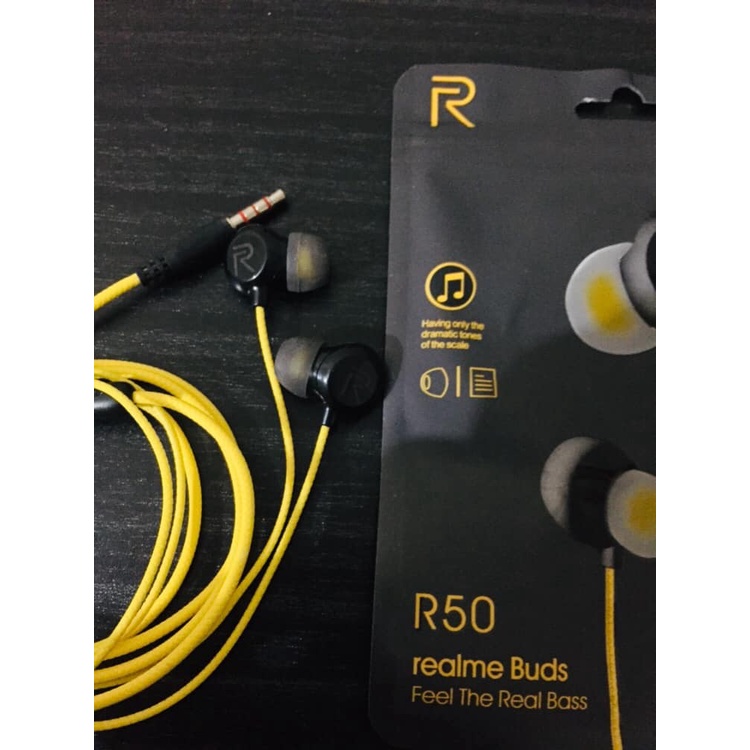 Headset Realme R50/R60 Stereo Bass Earphone Hansfree HF Realme R50/R60 Handset Realme R50/R60 Stereo Bass [import]