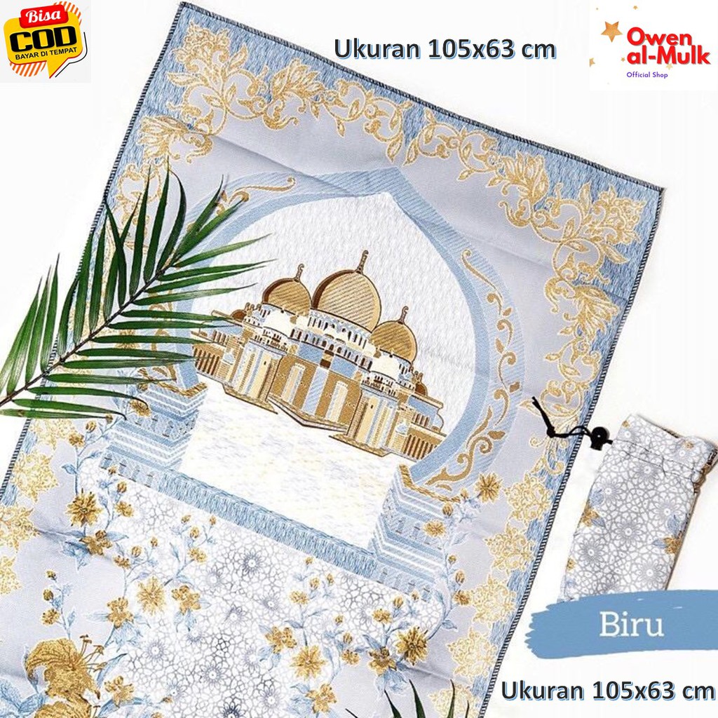 (BIRU) Sajadah Traveling Sajadah Jumbo Sajadah Abu Dhaby Souvenir Sajadah Berkualitas Sajadah Besar