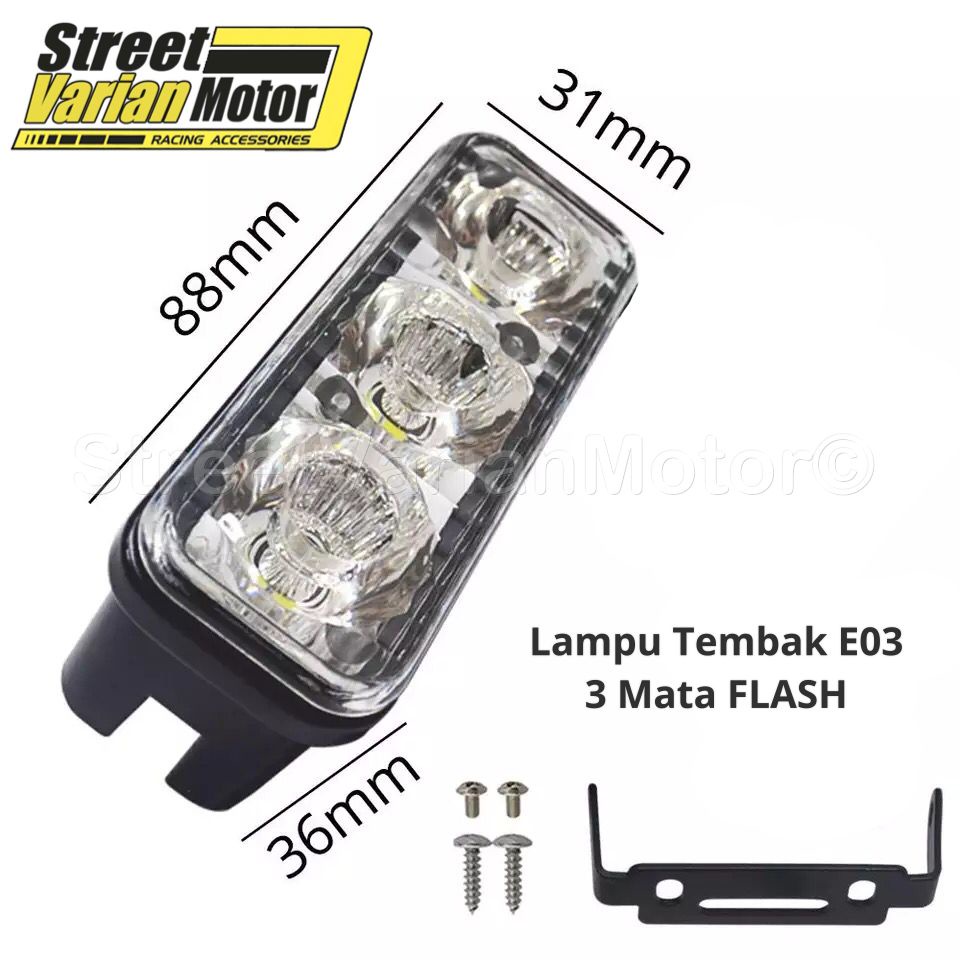 Lampu Tembak Sorot Strobo E03 MBK 3 Mata
