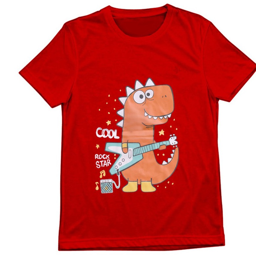 KAOS ANAK DINO COOL ROCK STAR - ATASAN LUCU PRMEIUM