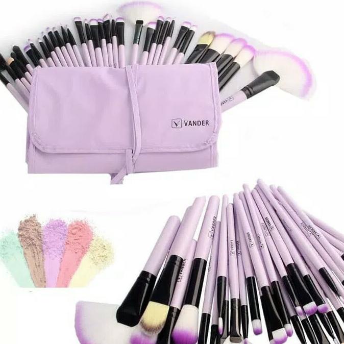 Vander 32 Pcs / Set Brush Make Up Profesional Bulu Lembut + Pouch Termurah