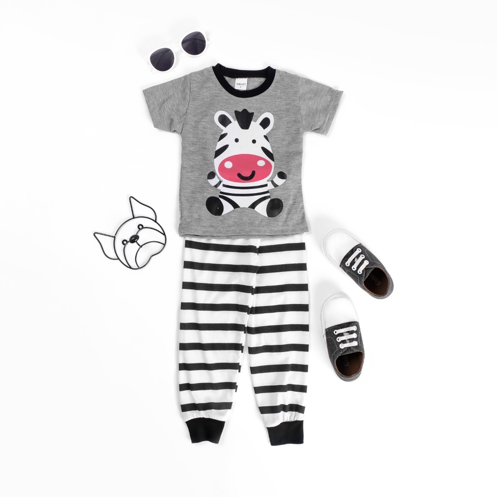 Owlet - setelan anak / piyama anak bergambar / piyama panjang / baju tidur anak
